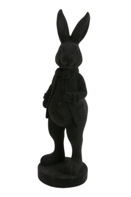 Hase Ferdinand schwarz beflockt M