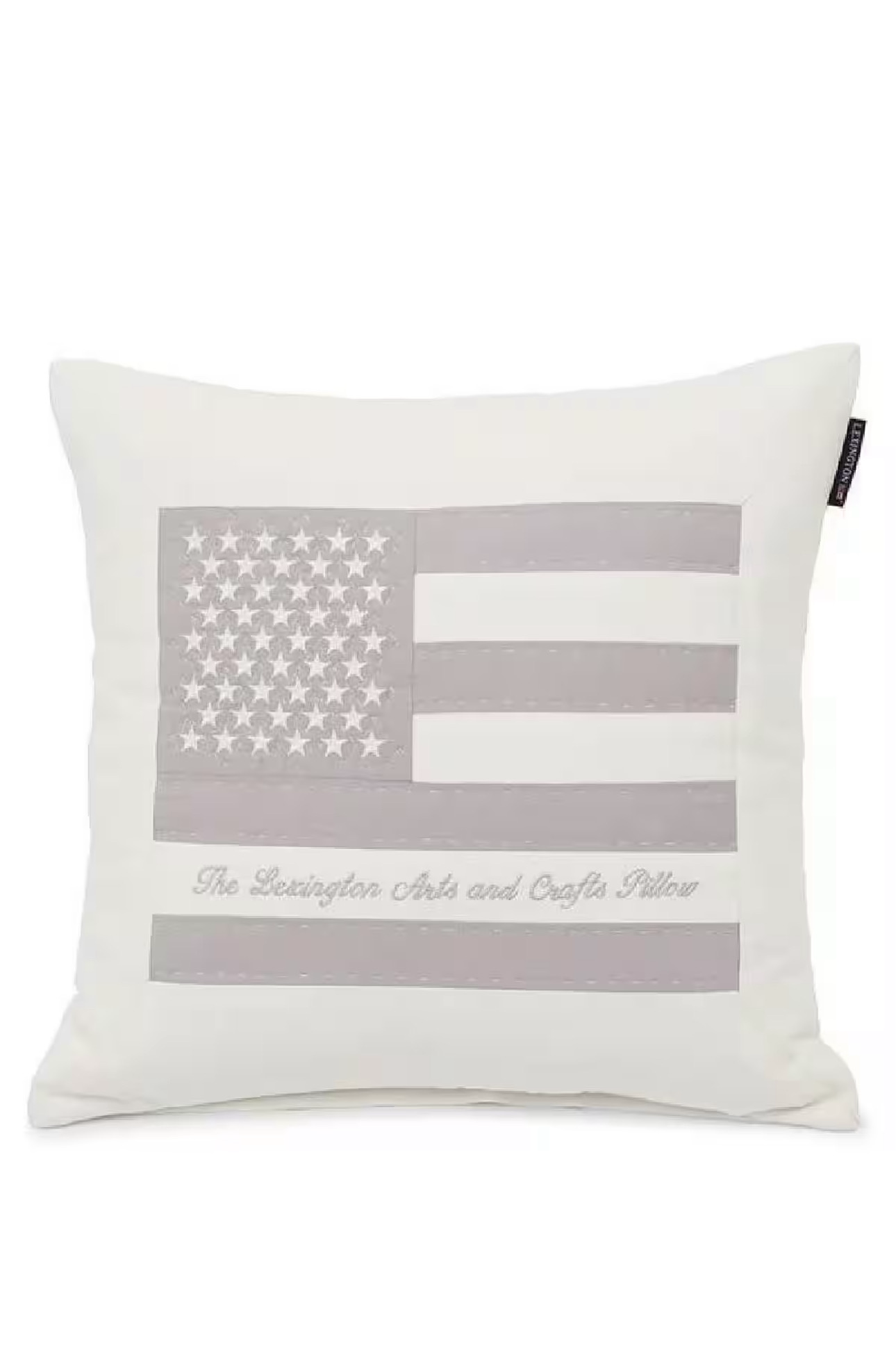 Lexington Kissenbezug Arts & Crafts Twill grau/weiss 50x50cm