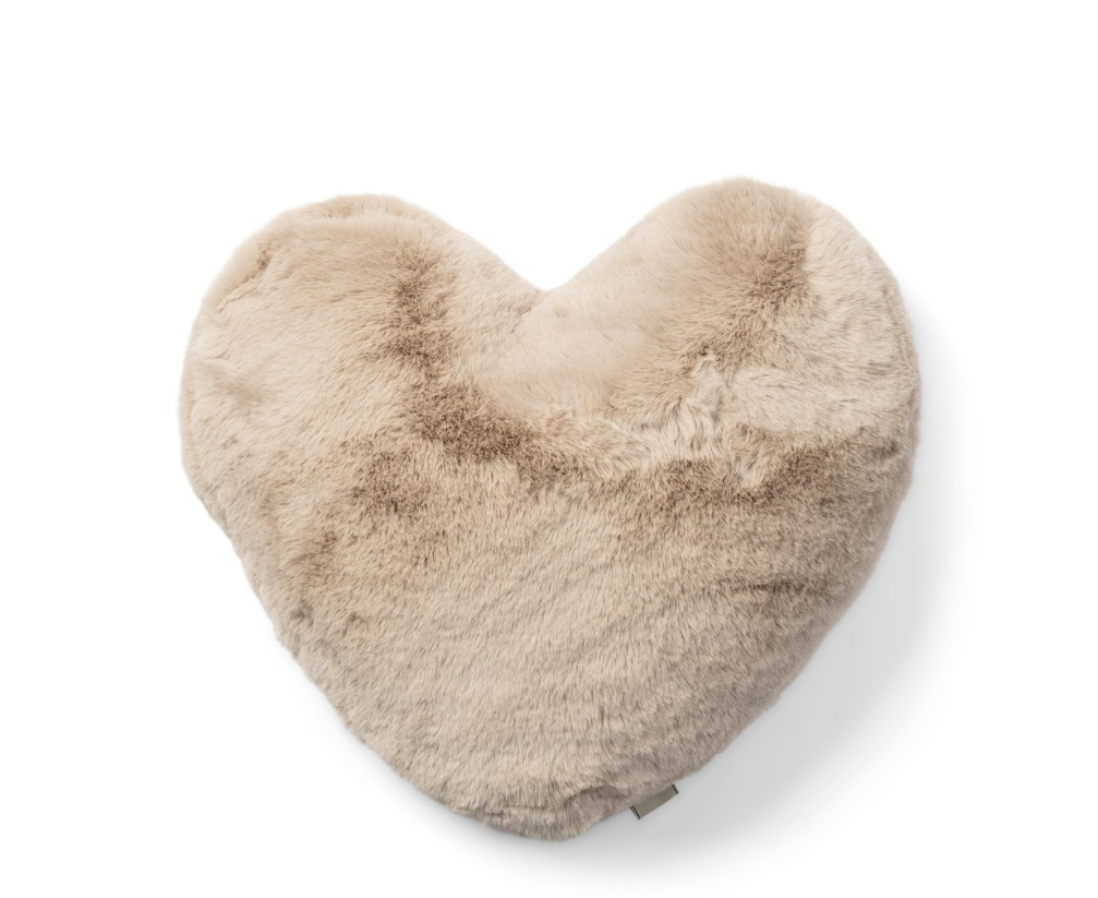 Riviera Maison Herz Kissen Kunstfell beige