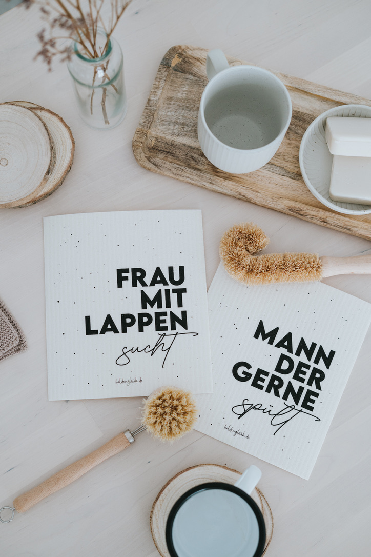 Heldenglück Schwammtuch 2er Set Frau sucht / Mann der