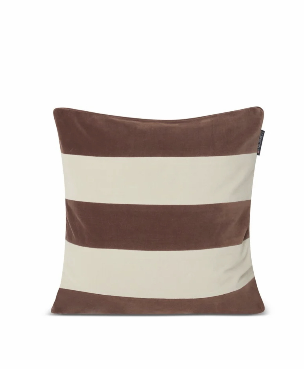Lexington Kissenbezug Samt beige/braun gestreift 50x50cm