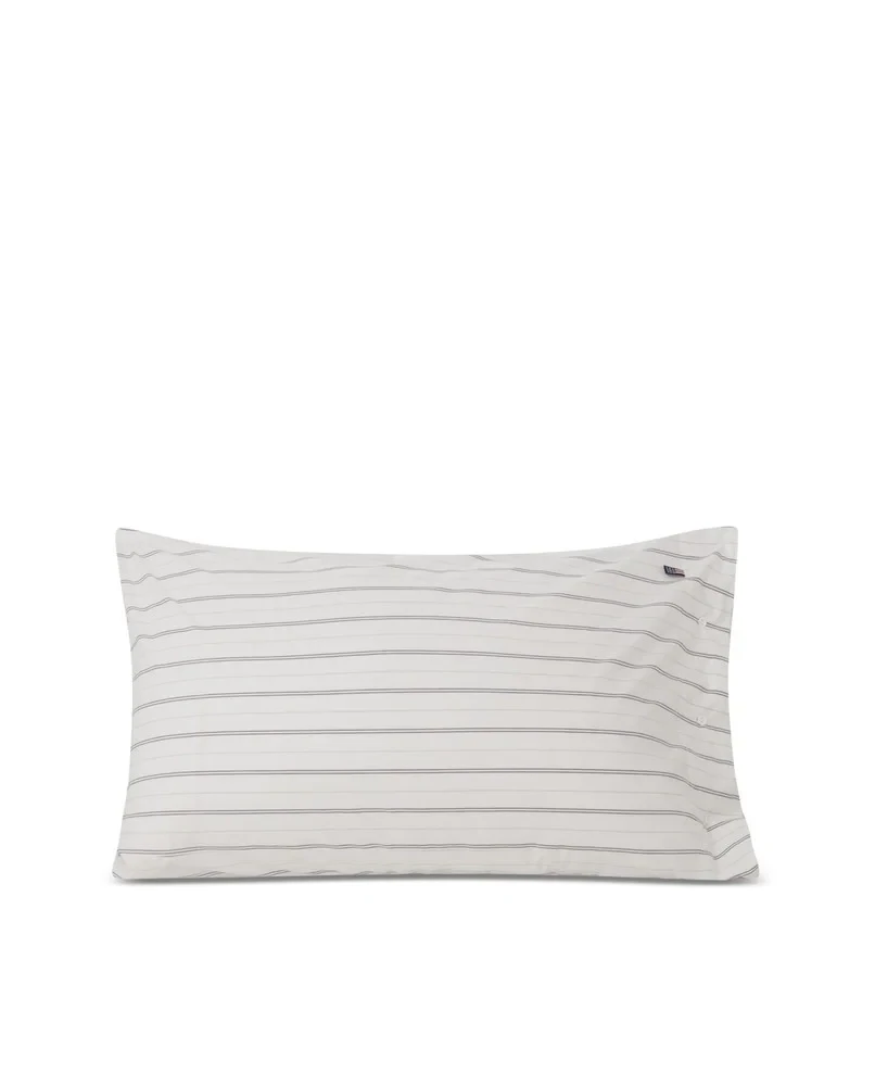 Lexington Kopfkissenbezug Baumwolle Weiß mit grauen Streifen