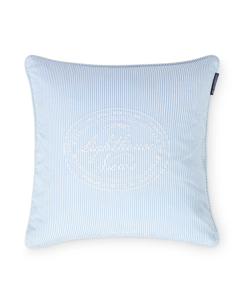 Lexington Kissenbezug Bio Baumwolle blau weiss gestreift 50 x 50 cm