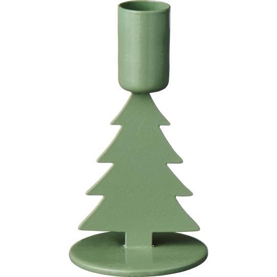 Ib Laursen Kerzenhalter Metall Tannenbaum grün für 1,3 cm Kerzen