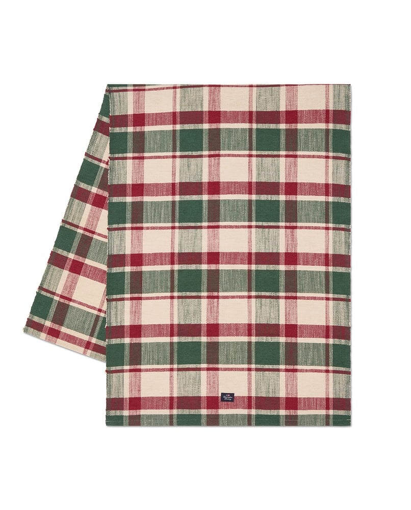 Lexington Holiday Bio Baumwoll Ripp Tischläufer kariert 50 x 250 cm