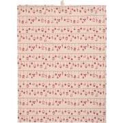 Ib Laursen Geschirrtuch Holly Natur mit roten Weihnachtsgirlanden