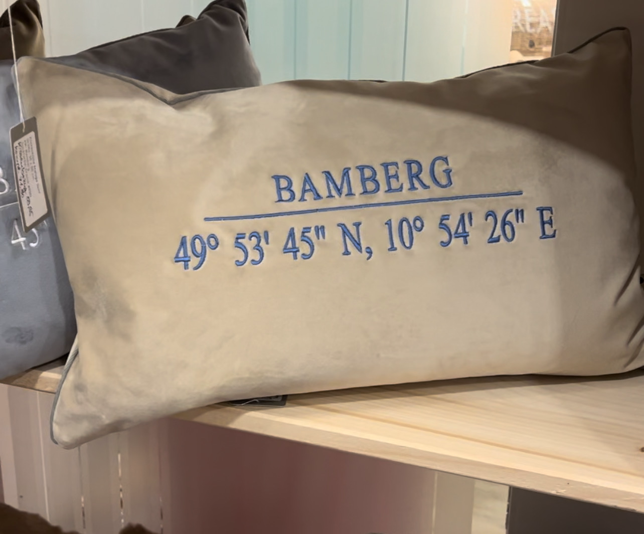 Kissen Bamberg Koordinaten Creme 50x30cm