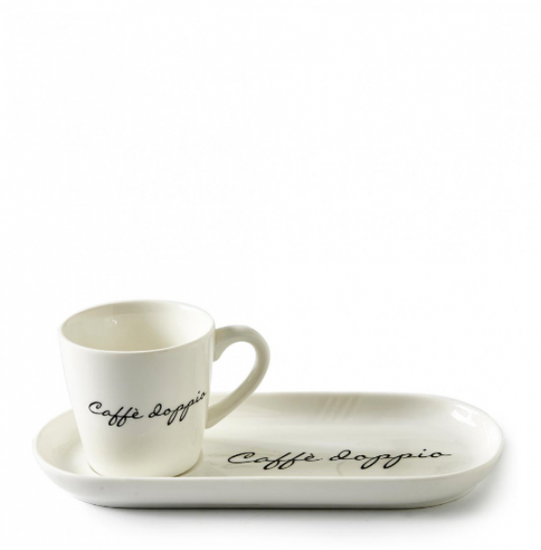 Riviera Maison Tasse Caffè Doppio mit Teller