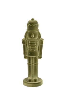 Nussknacker Samt olivegrün beflockt 52 cm