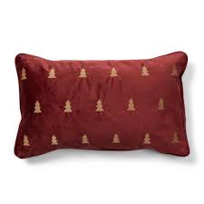 Riviera Maison Kissenbezug Golden Christmas Bordeaux  50 x 30 cm