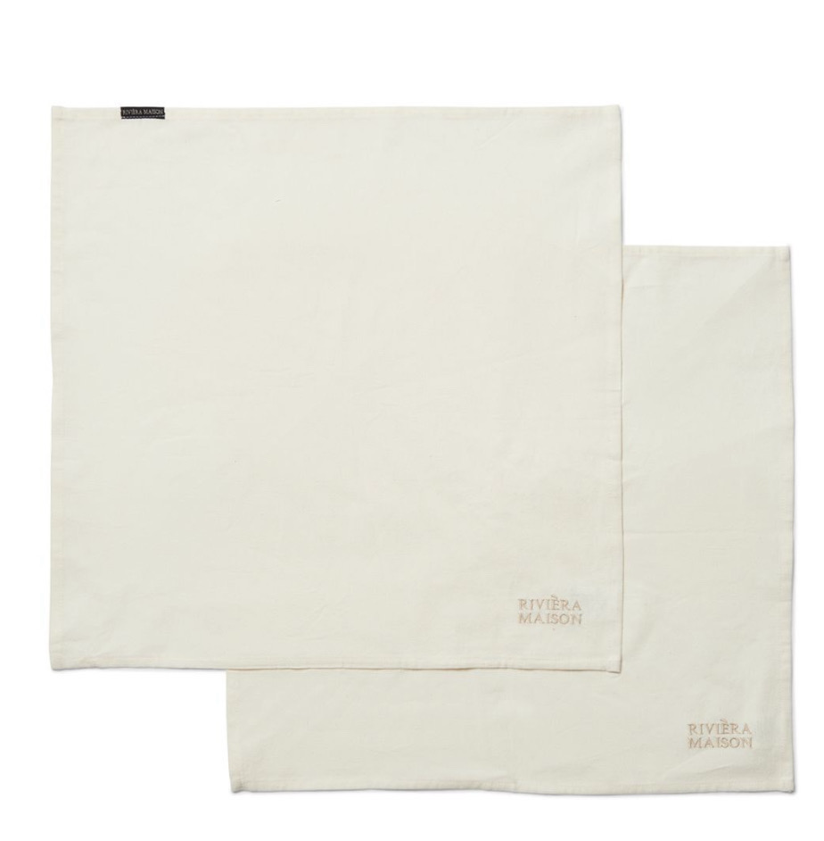 Riviera Maison Stoffservietten cremeweiss 2er Set