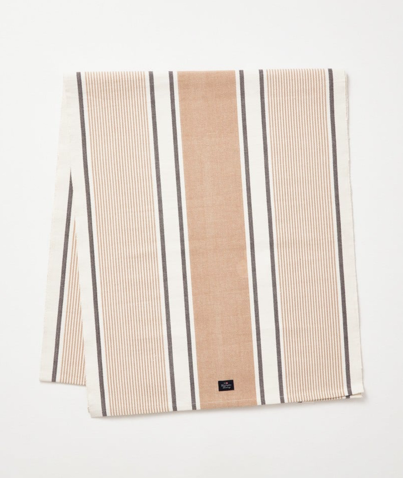 Lexington Tischläufer gerippt beige/weiss 50x250cm