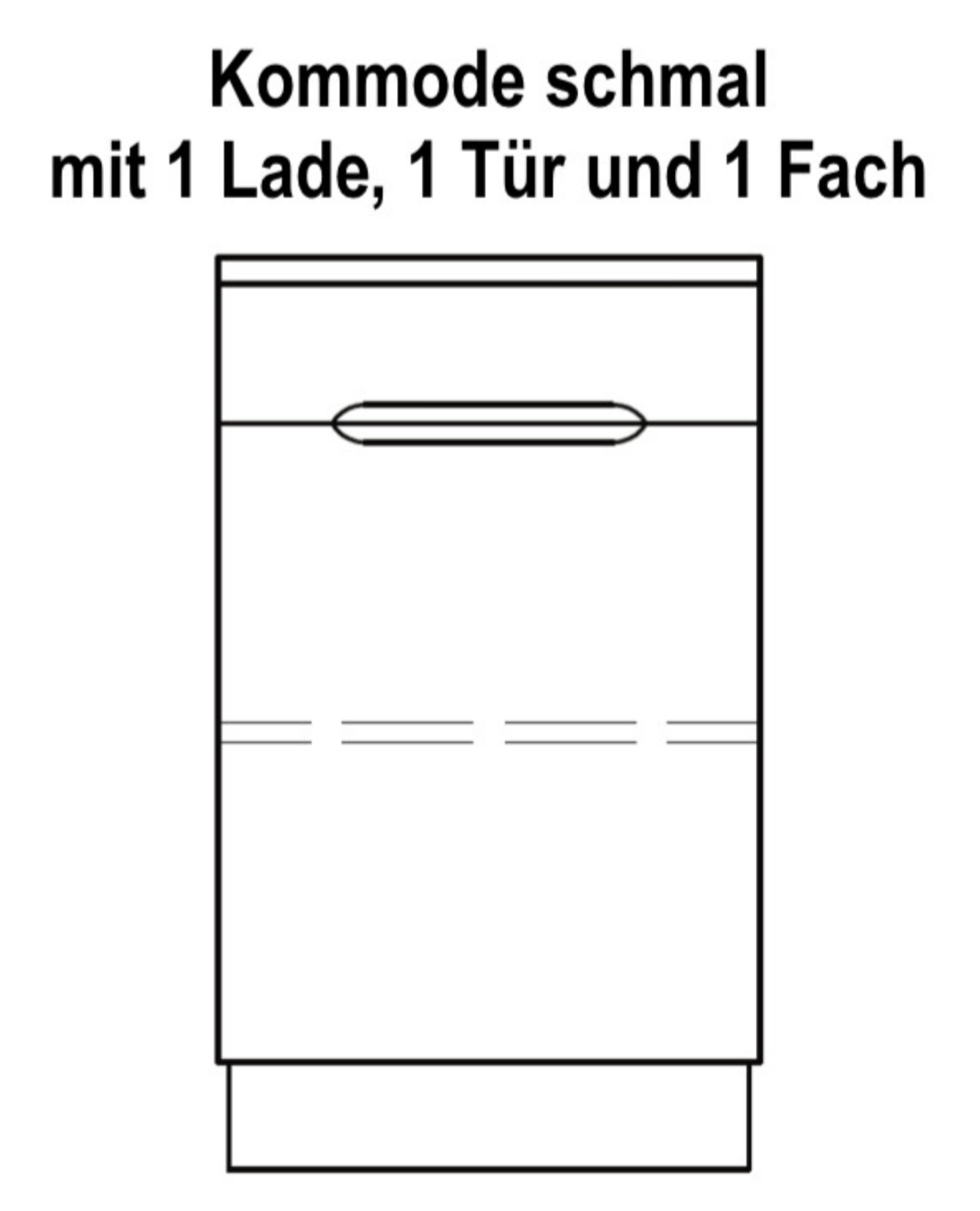 Relax Massivholz Kommode, mit 1x Türe, 1x Schublade, 1x Fachboden