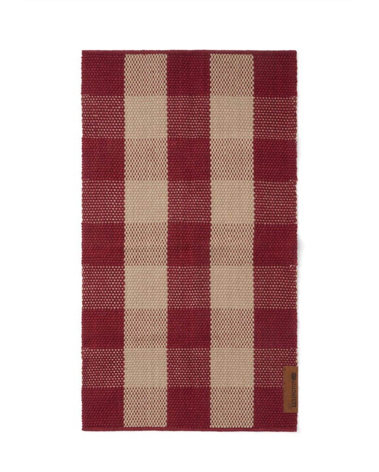 Lexington Teppich Jute rot kariert 70 x 130 cm