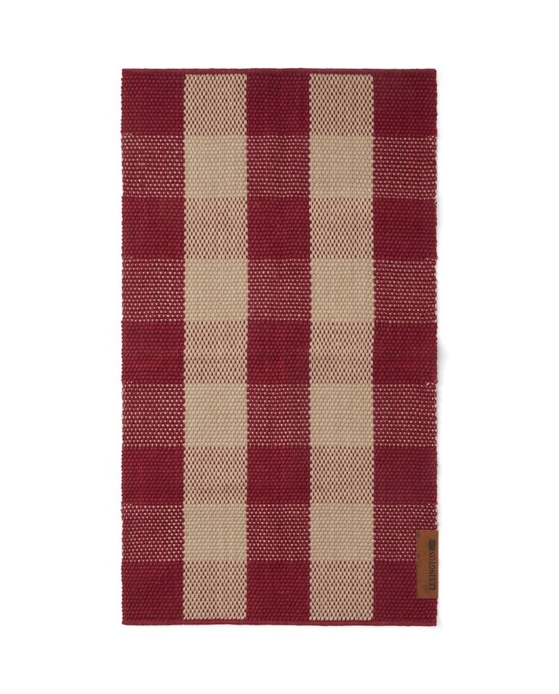 Lexington Teppich Jute rot kariert 80 x 220 cm