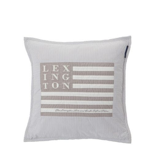 Lexington Kissenbezug Arts & Crafts Twill grau/weiss 50x50cm