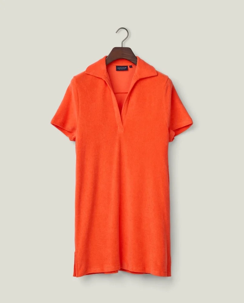 Lexington Polokleid aus Bio Baumwollfrottee korallrot