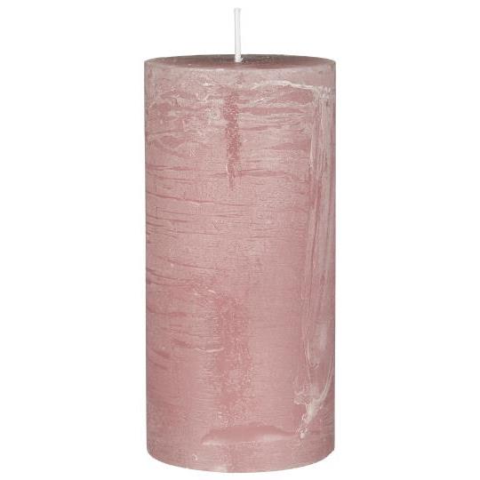 Ib Laursen Stumpenkerze rustikal malva H 14 cm