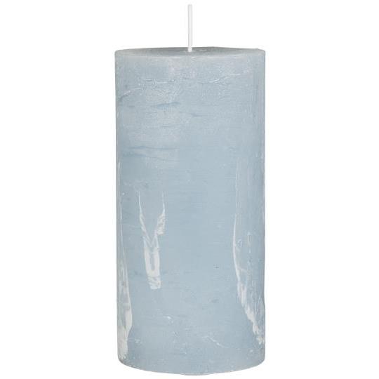 Ib Laursen Stumpenkerze rustikal staubig blau H 14 cm