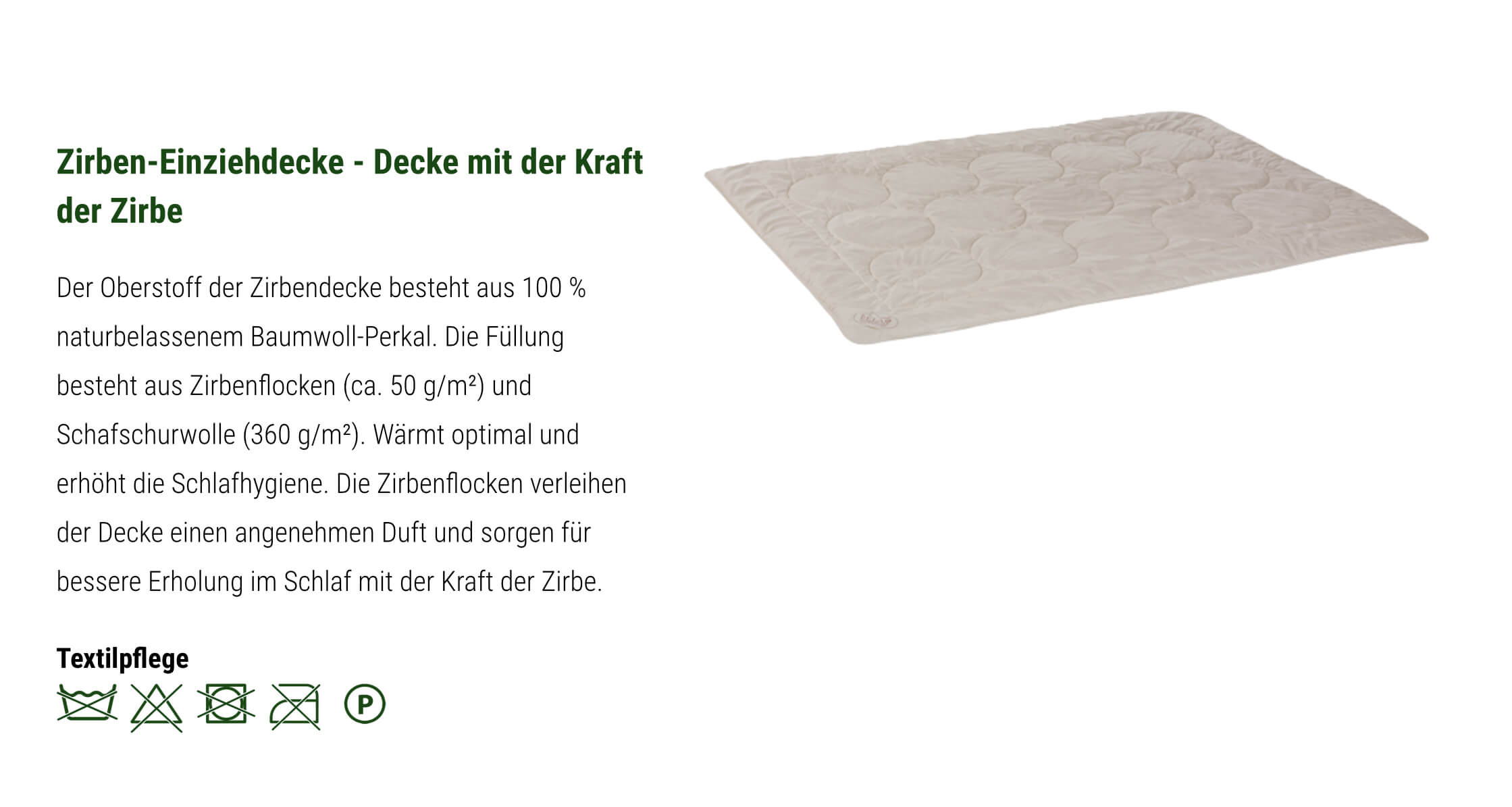 Relax Zirben-Zudecke