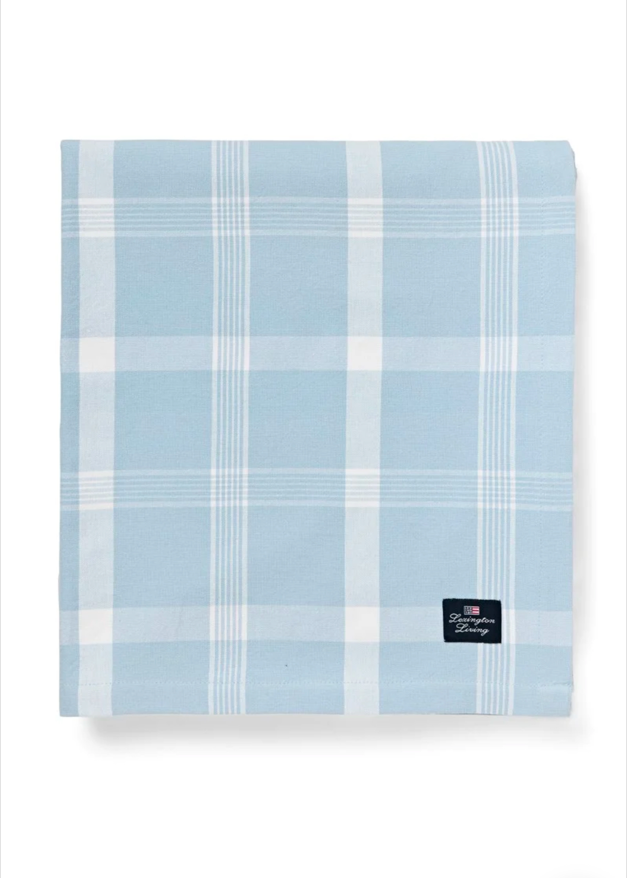 Lexington Tischdecke Oxford kariert himmelblau / weiss 150x250cm
