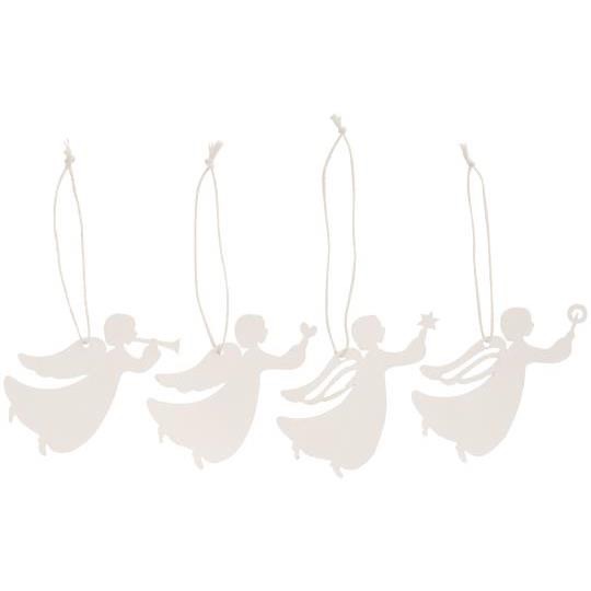 Ib Laursen Scherenschnitt Engel 4er Set weiß