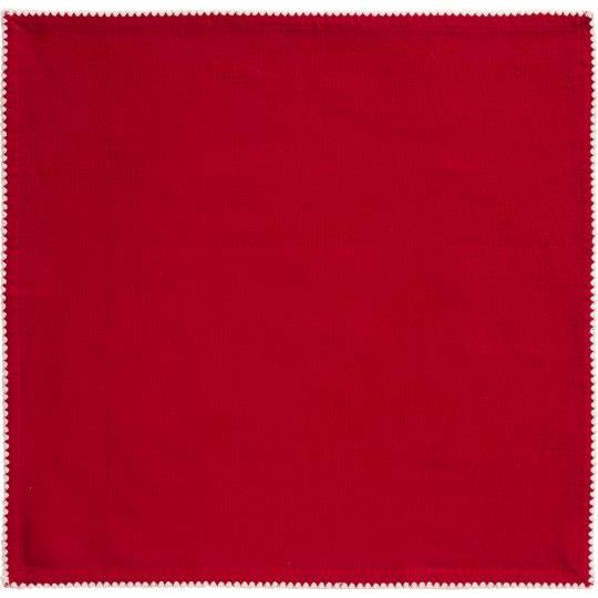 Ib Laursen Stoffserviette Dagmar rot mit weißer Randstickerei