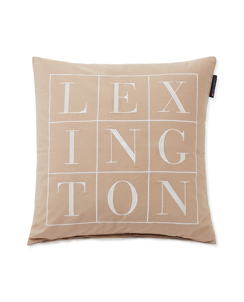 Lexington Kissenbezug Twill Logo beige 50x50cm