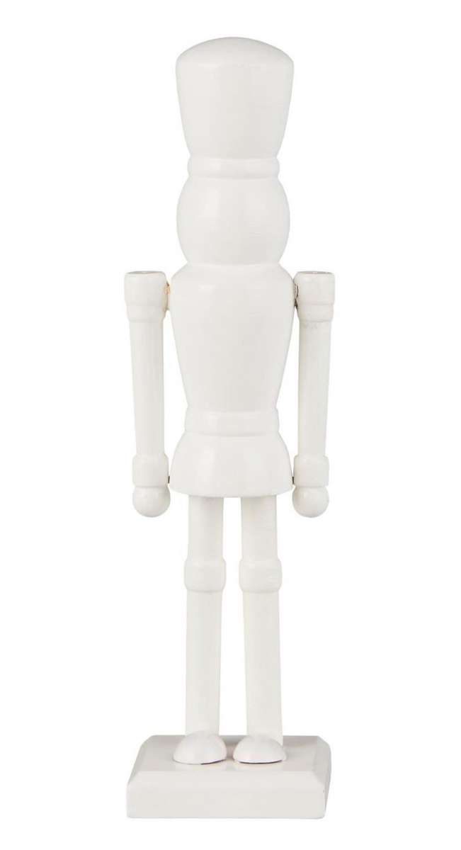 Ib Laursen Deko Nussknacker 30 cm weiss 2. Wahl