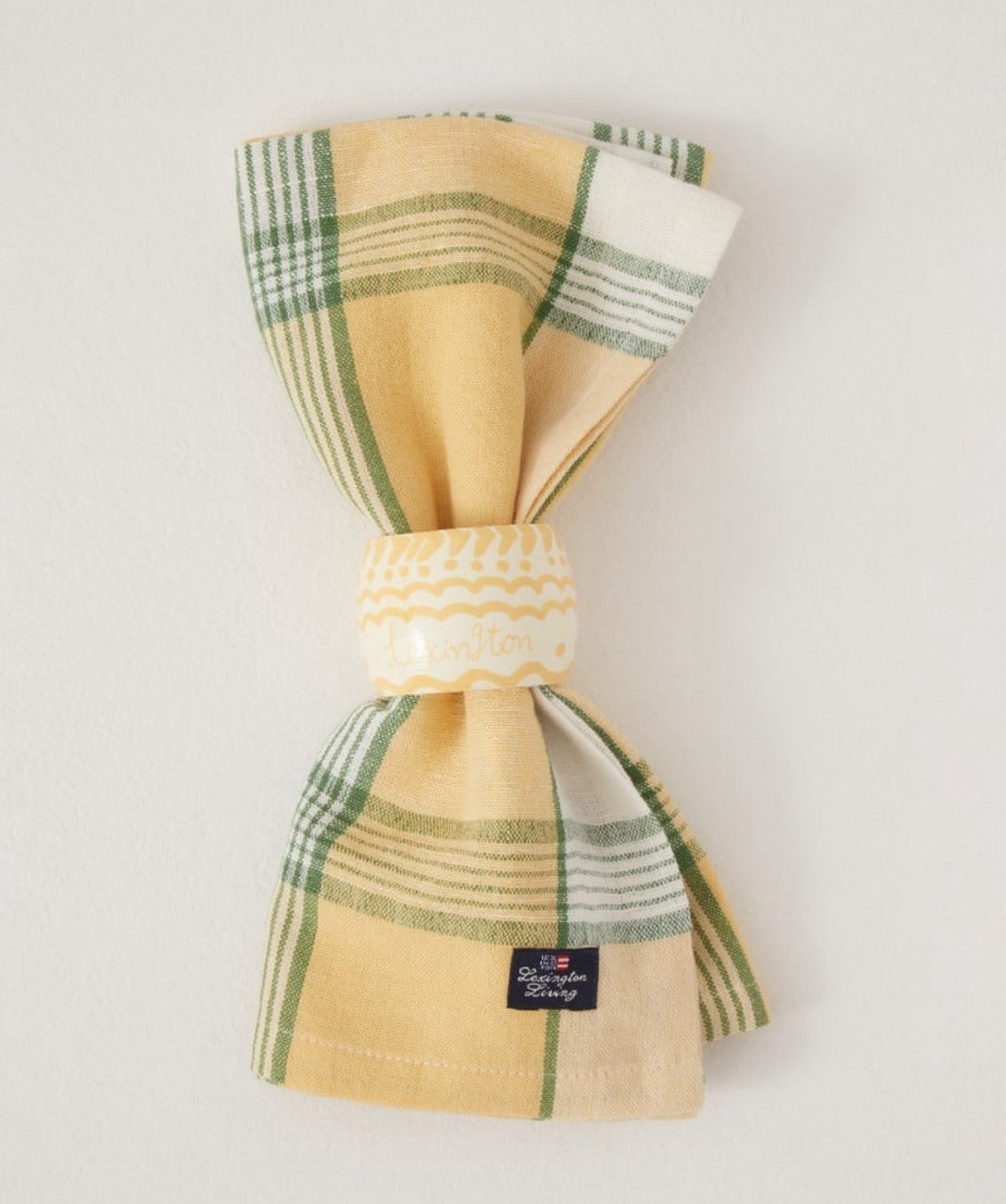 Lexington Stoffserviette gelb kariert