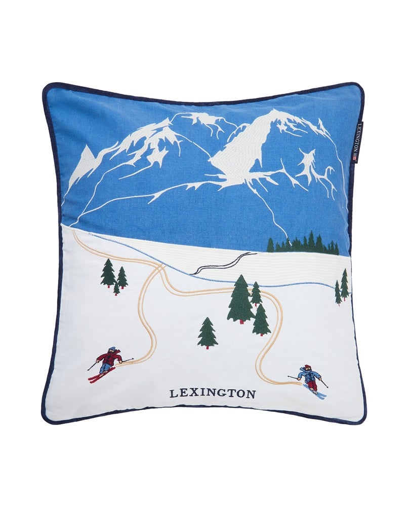 Lexington Holiday Bio Baumwoll Twill Kissenbezug Skipiste 50 x 50 cm