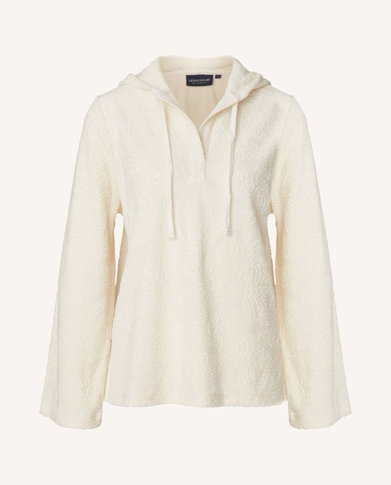 Lexington Surfer Kapuzenshirt Frottee mit Jaquardmuster offweiss L