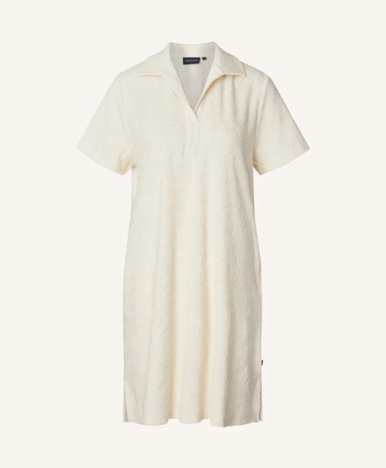 Lexington Kleid Frottee mit Jaquardmuster offweiss M