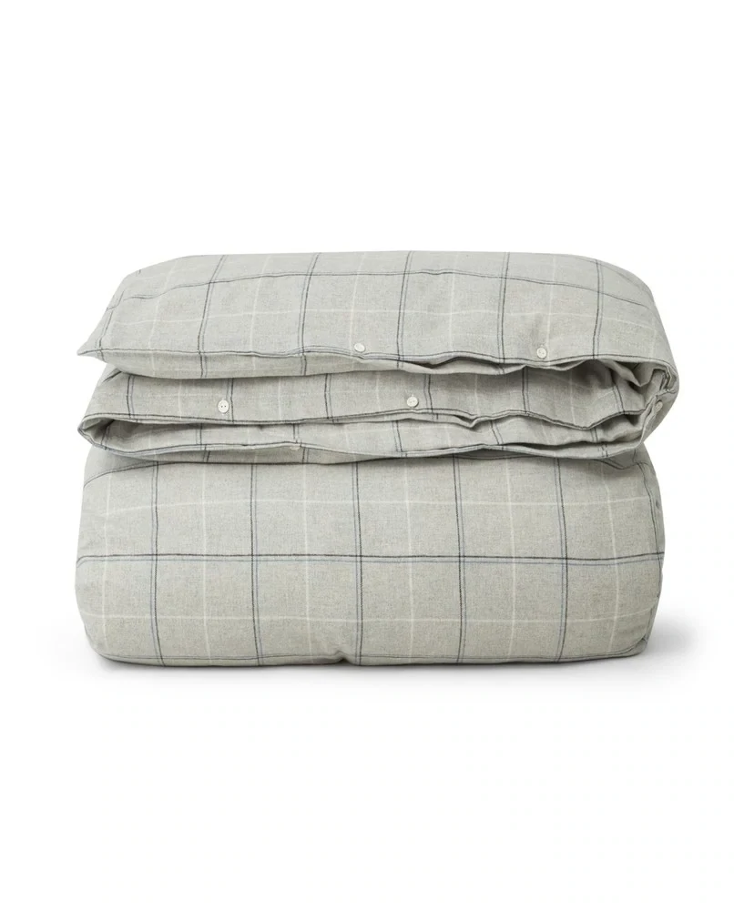 Lexington Bettbezug Flanell grau/blau kariert 135 x 200 cm