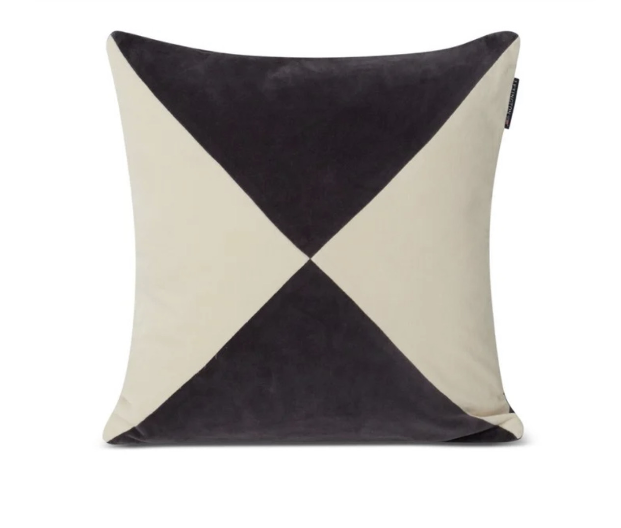 Lexington Kissenbezug Samt beige/grau 50x50cm