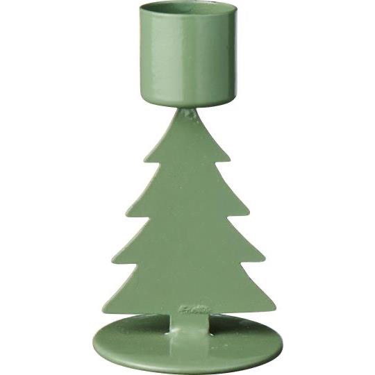 Ib Laursen Kerzenhalter Metall Tannenbaum grün für 2,2 cm Kerzen